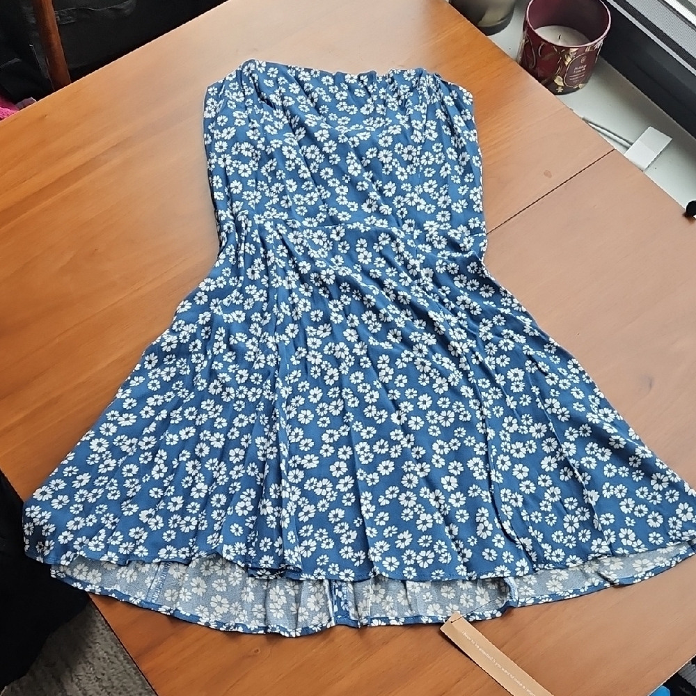 Reformation Blue and White Dress